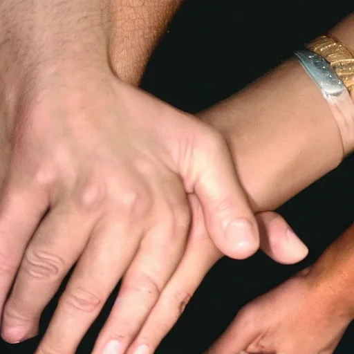 Image similar to Harry Styles holding Louis Tomlinson's hand