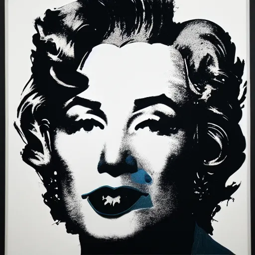 Image similar to individual silk screen portrait of unemployed artist contemplating suicide by andy warhol