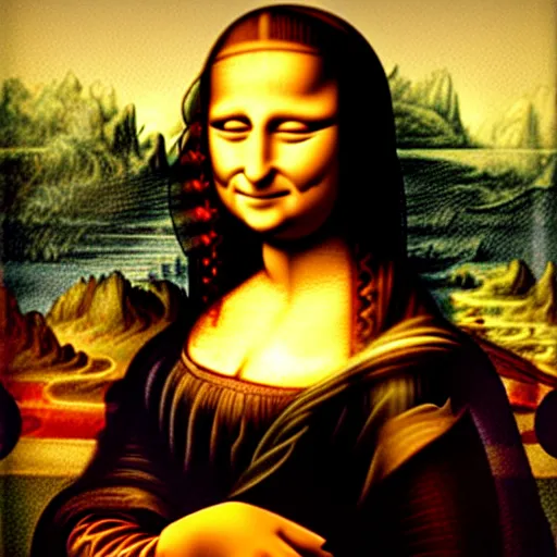 Image similar to mona lisa smoking a joint