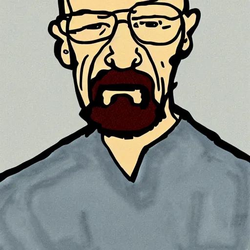 Image similar to ms paint walter white, poorly drawn