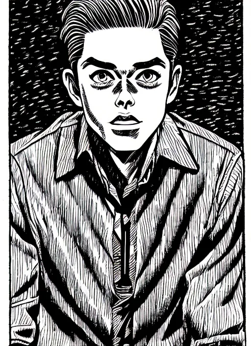 Image similar to portrait of archie andrews, intricate, highly detailed, illustration, art by junji ito, junji ito