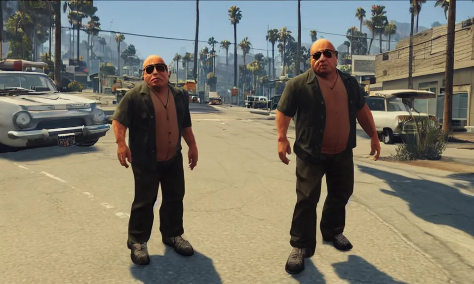 danny devito in gta san andreas, ps2 screenshot