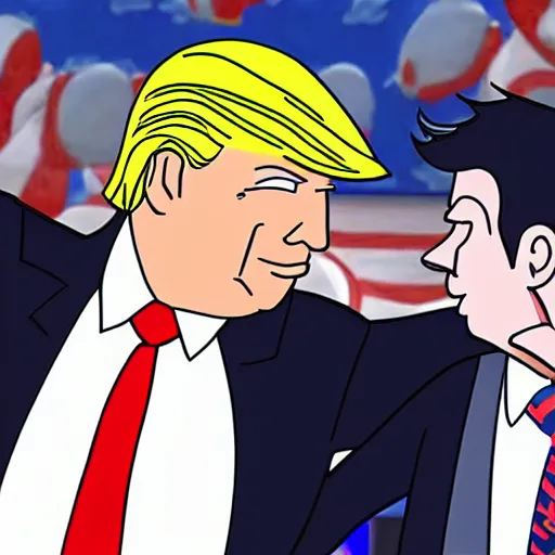 Image similar to Joe Biden kisses Donald Trump, anime, hd