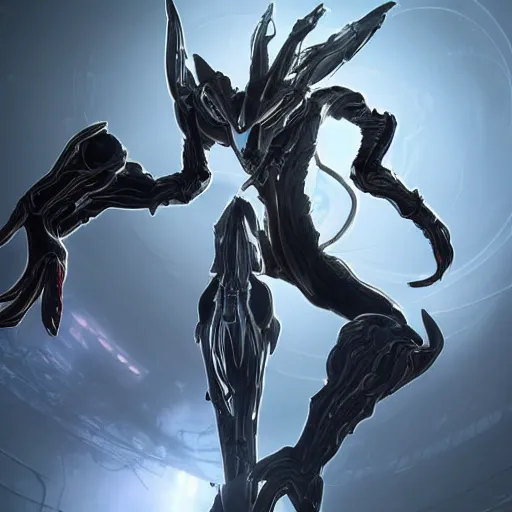 Image similar to high quality bug pov of a beautiful and stunning giant valkyr warframe, doing an elegant pose high above you, a giant warframe paw looms over you, about to step on you, unaware of your existence, slick elegant design, sharp claws, detailed shot legs-up, highly detailed art, epic cinematic shot, realistic, professional digital art, high end digital art, furry art, DeviantArt, artstation, Furaffinity, 8k HD render, epic lighting, depth of field