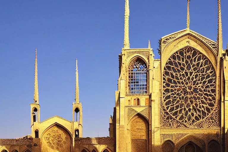 Prompt: award winning national geographic photograph of notre dame gothic cathedral in isfahan