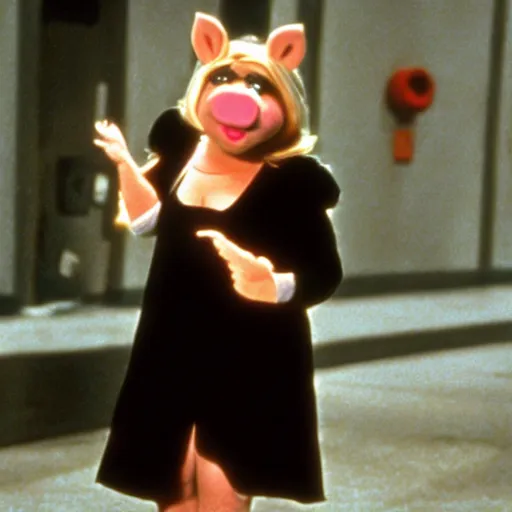 Image similar to movie still of trinity as miss piggy in the matrix 1 9 9 9 movie