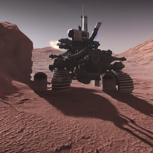 Prompt: futuristic call of duty ps 5 game set on mars, 8 k, hd,
