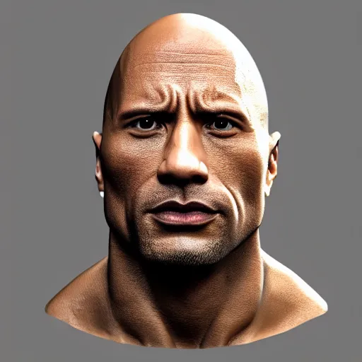 Image similar to 3d model of dwayne johnson, smooth texture