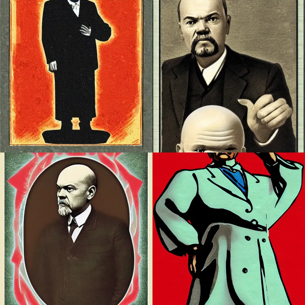 Prompt: Vladimir Lenin as a psychic type Pokemon
