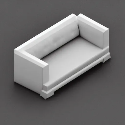 Image similar to ( 2 0 0 4 - 2 0 0 7 ) isometric candy sofa, sculpted, 3 d render, in the style of yoworld, vmk myvmk, haunted mansion, artstation, white background, zoomed out view by miha rinne