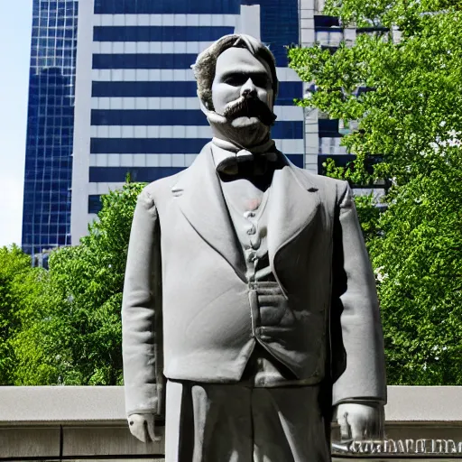 Image similar to portrait of friedrich nietzche taken with canon eos, f / 4, taken in chicago millennium park