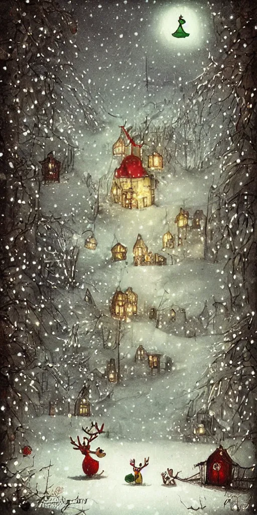 Image similar to a rudolph christmas scene by alexander jansson