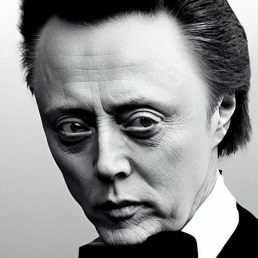 Image similar to Christopher Walken with a violin coming out of his ear