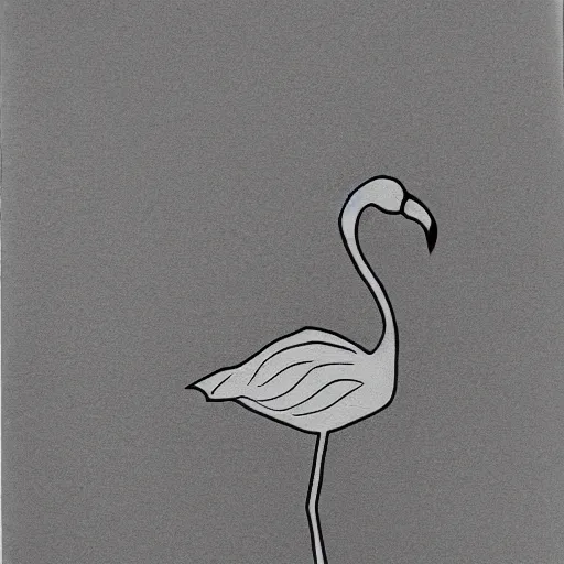 Image similar to one line drawing of a flamingo