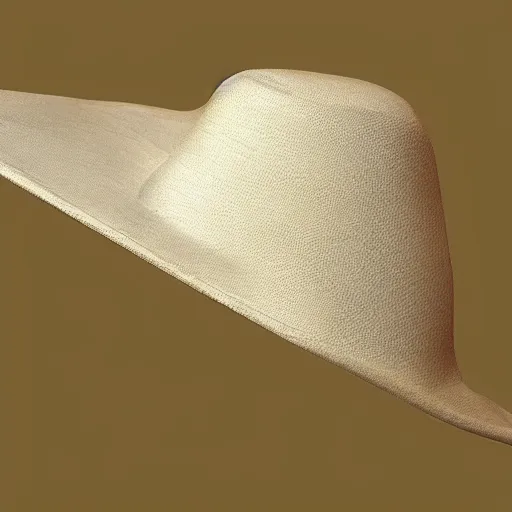 Image similar to a hat made out of parchment covered with calligraphy hyperrealistic photorealistic render 3 d detailed!!!