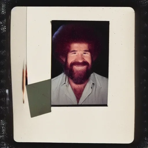 old polaroid photo of first contact with the bob ross | Stable ...