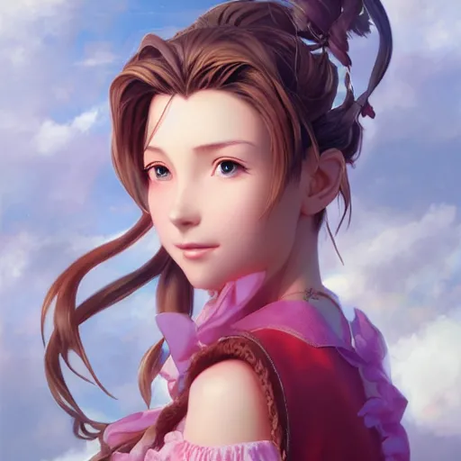 Image similar to aerith gainsborough by Stanley Artgerm Lau, WLOP, Rossdraws, James Jean, Andrei Riabovitchev, Marc Simonetti