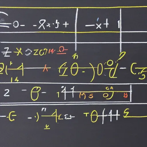 Image similar to grand unified equations and diagrams that describe all reality written in chalk on a blackboard