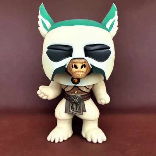 Prompt: spartan shaman wolf peyote funko pop