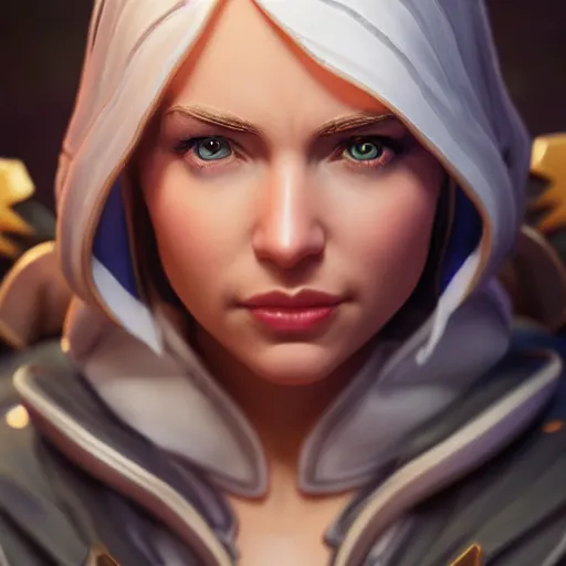 Image similar to realistic still of jaina proudmoore amazing details 8 k beautiful ultra realistic sharp focus cinematic lightning in the style of artgerm