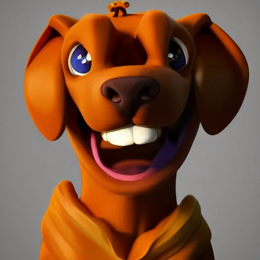 Image similar to 3D render of Scooby Doo, trending in artstation