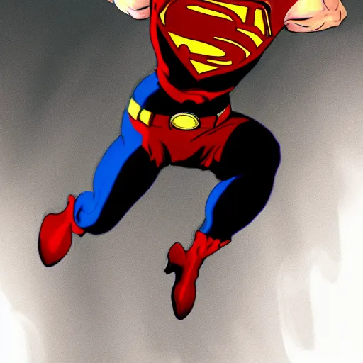 Image similar to Velma uppercuts Superman, action, concept art
