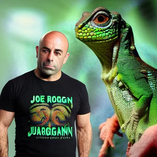 Prompt: joe rogan as a lizard person