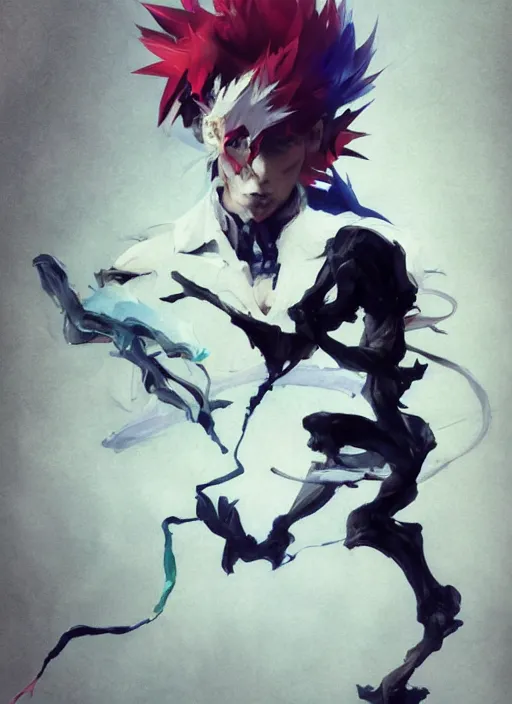 Image similar to surreal gouache gesture painting, by yoshitaka amano, by ruan jia, by Conrad roset, by dofus online artists, detailed anime 3d render of a gesture draw pose for Vash from the anime Trigun, portrait, cgsociety, artstation, rococo mechanical, Digital reality, sf5 ink style, dieselpunk atmosphere, gesture drawn