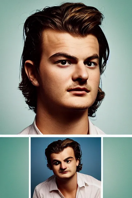 Image similar to 📷 joe keery the kiwi fruit 🥝, made of food, head portrait, dynamic lighting, 4 k