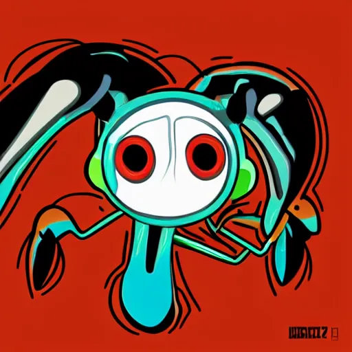 Image similar to Ant Head, vector, detailed, style of hydro74