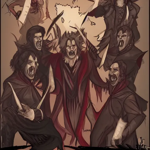 Prompt: Vampire dreaks, D&D, art by Coast of the Wizards