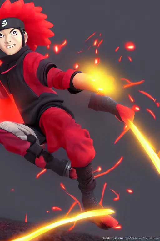 Image similar to strawberry ninja, naruto, concept art, octane render