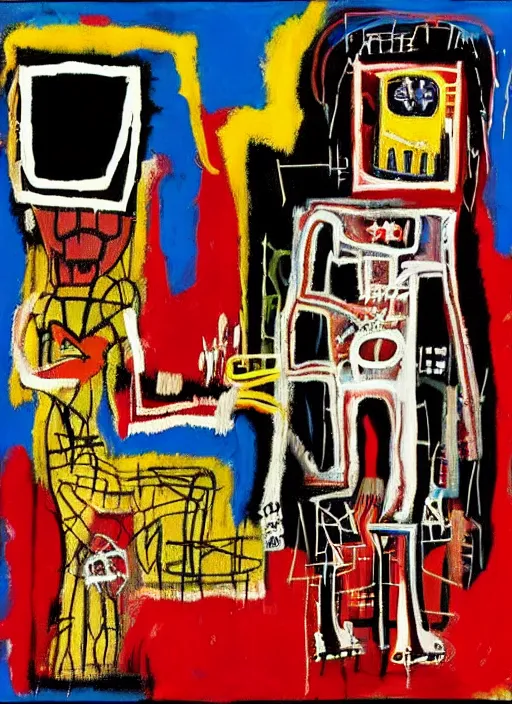 Image similar to love war and apocalypse, jean - michel basquiat