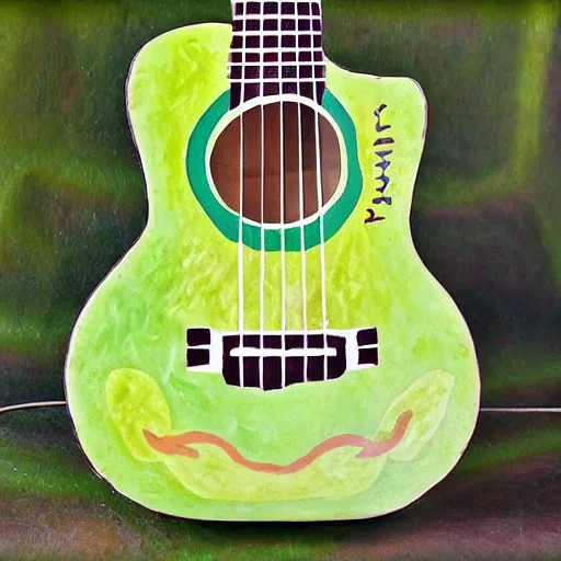 Prompt: avocado ukulele painted by matisse