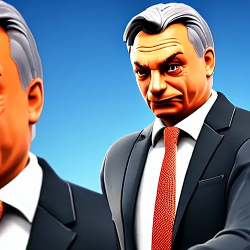 Image similar to Viktor Orban in Fortnite doing the Floss