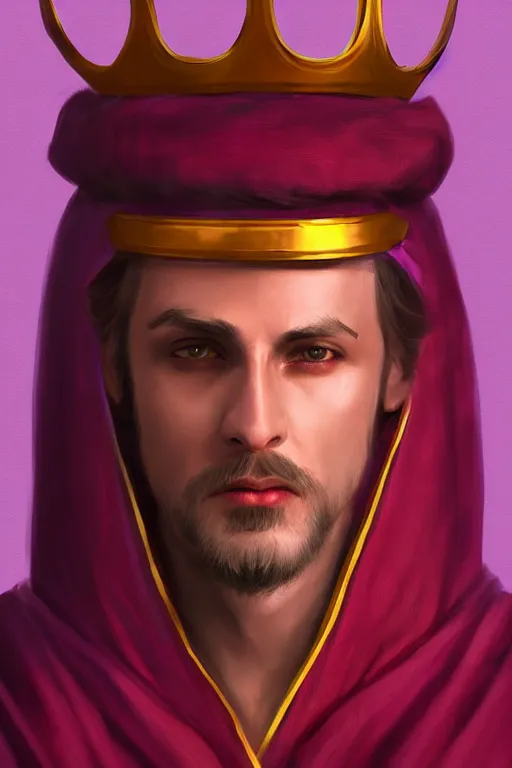 Image similar to king with a purple and scarlet robe, artstation