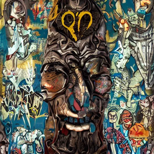 Image similar to transylvanian folk art, in the style of graffiti, made by david choe