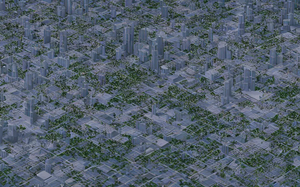 Image similar to map render of an utopian city, 8k render with octane