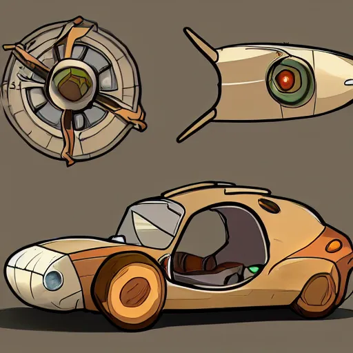 Image similar to deponia art style car concept