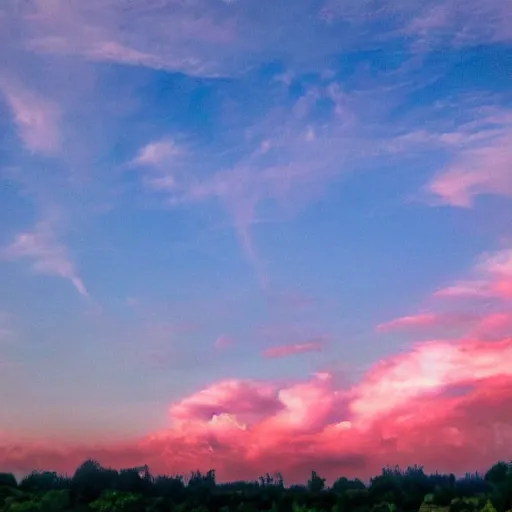 Image similar to a sky with strawberry clouds