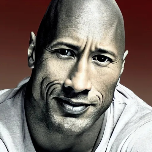 Image similar to dwayne the rock johnson at mcdonalds, cellphone photograph portrait