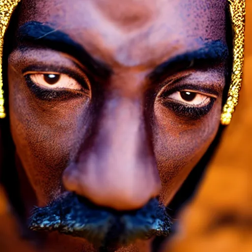 Image similar to dark brown African mask resembling snoop dogg, photography, realistic