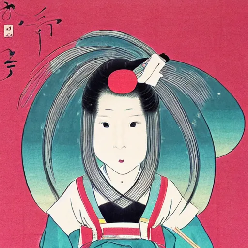 Image similar to hatsune miku ukiyo - e