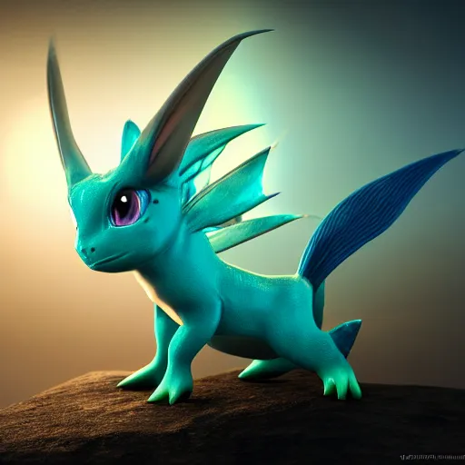 Prompt: photography of a realistic vaporeon animal, ultra detailed, 8 k, cinematic lighting, natural background, trending on artstation, pokemon