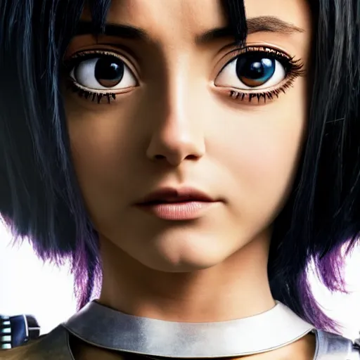 Prompt: ariana grande as alita in alita : battle angel, 8 k resolution, cinematic lighting, anatomically correct