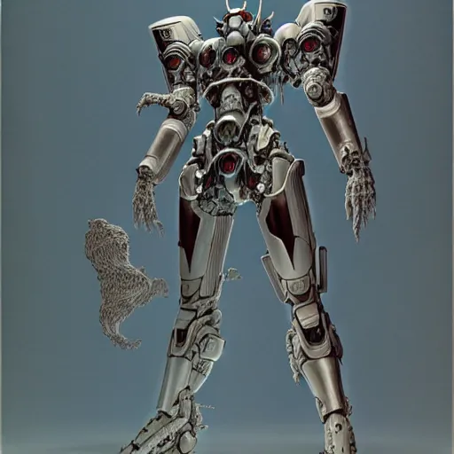 Image similar to prompt : photorealistic cinematic 3 d render of persona soft light painted by takato yamamoto, mecha attributes and armor, inspired by ghost in shell anime, smooth face feature, intricate oil painting, high detail, sharp high detail, manga and anime 1 9 8 0