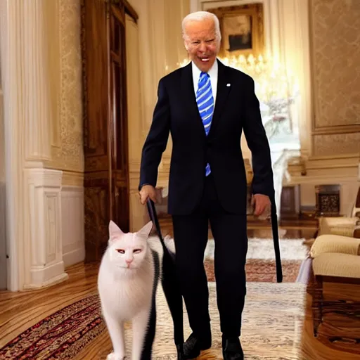 Image similar to Joe Biden with cat ears and maid outfit