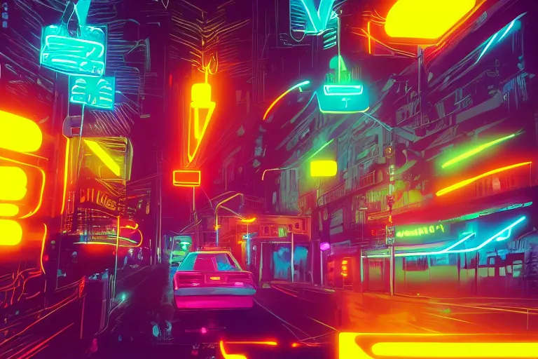 Image similar to neon jungle, detailed illustration, artstation