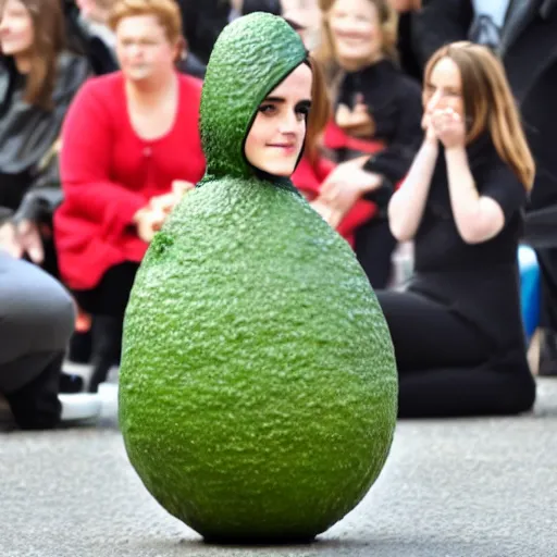 Prompt: emma watson as an avocado ) chair