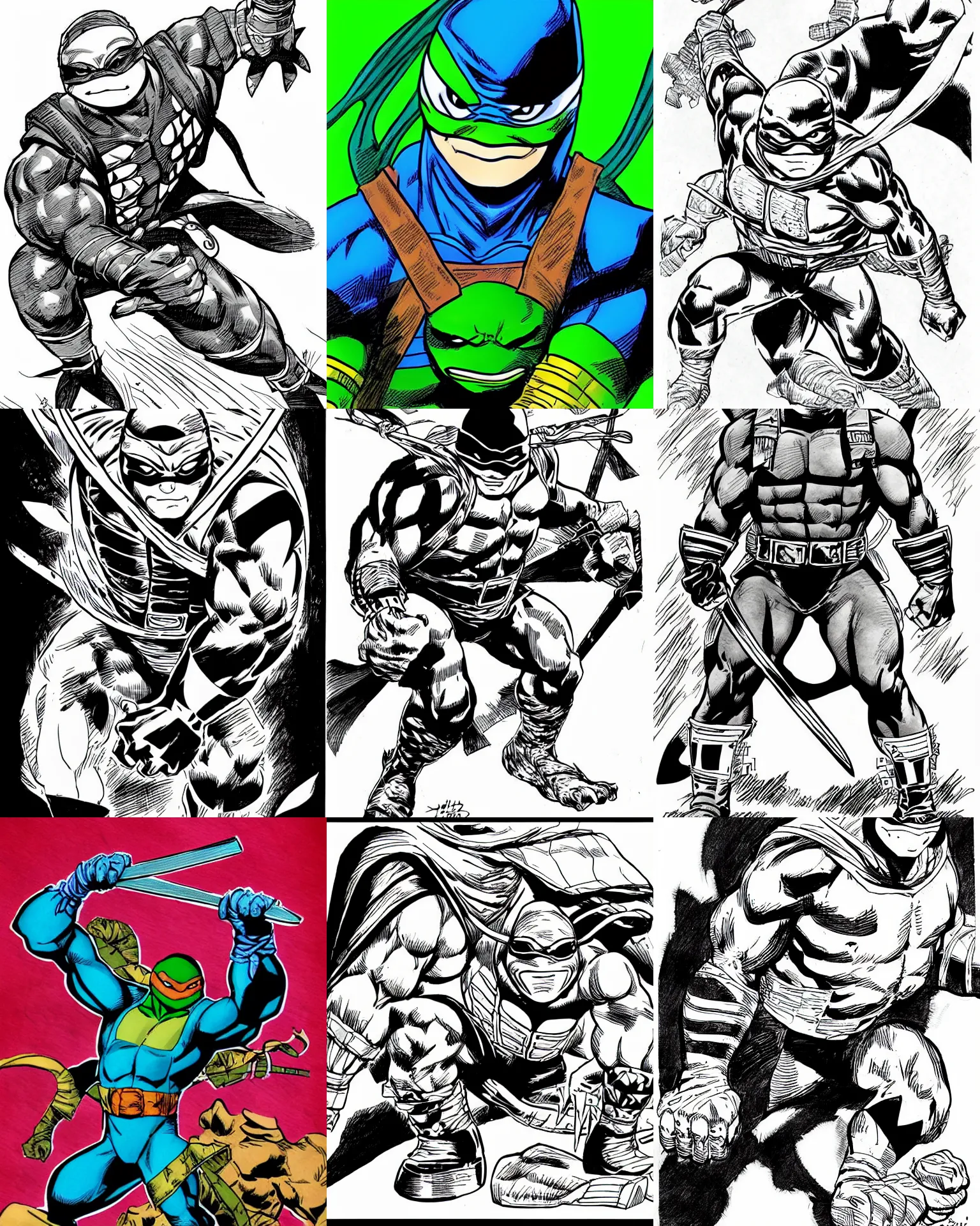 Image similar to ninja turtle!!! jim lee!!! medium shot!! flat ink sketch by jim lee close up in the style of jim lee, x - men superhero comic book ninja turtle animal by jim lee